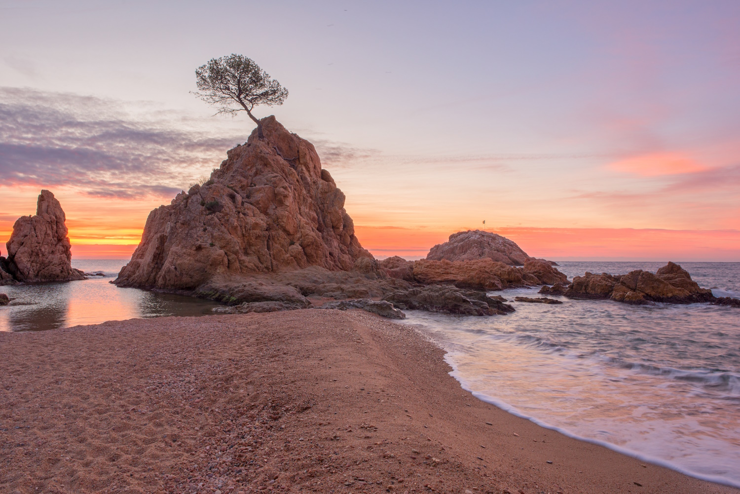 tossa de mar spanyolország costa brava naplemente