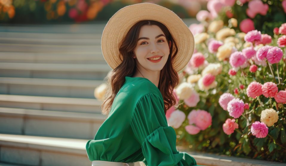 Egy lány zöld felsőben