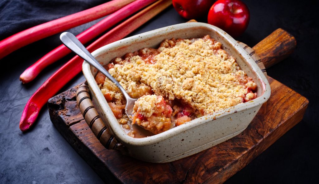 rebarbarás almás crumble morzsapite