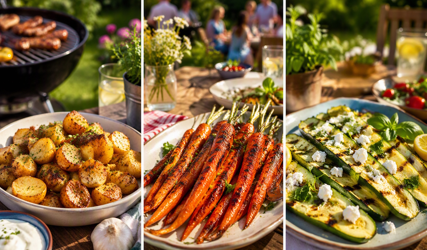 grillezett cukkini, sárgarépa, krumpli olcsó grill köret kertipartira