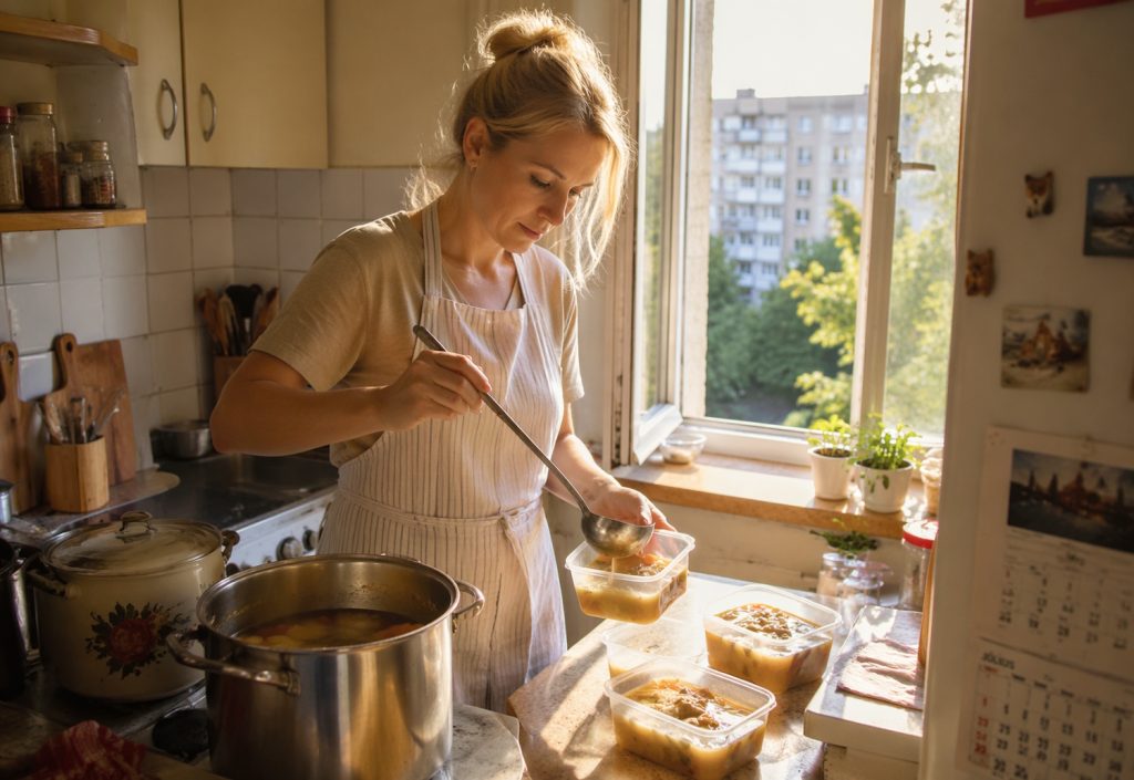 panel-husleves | Meglepetés nő a panelban szedi szét a húslevest, hogy meg ne romoljon nyáron
