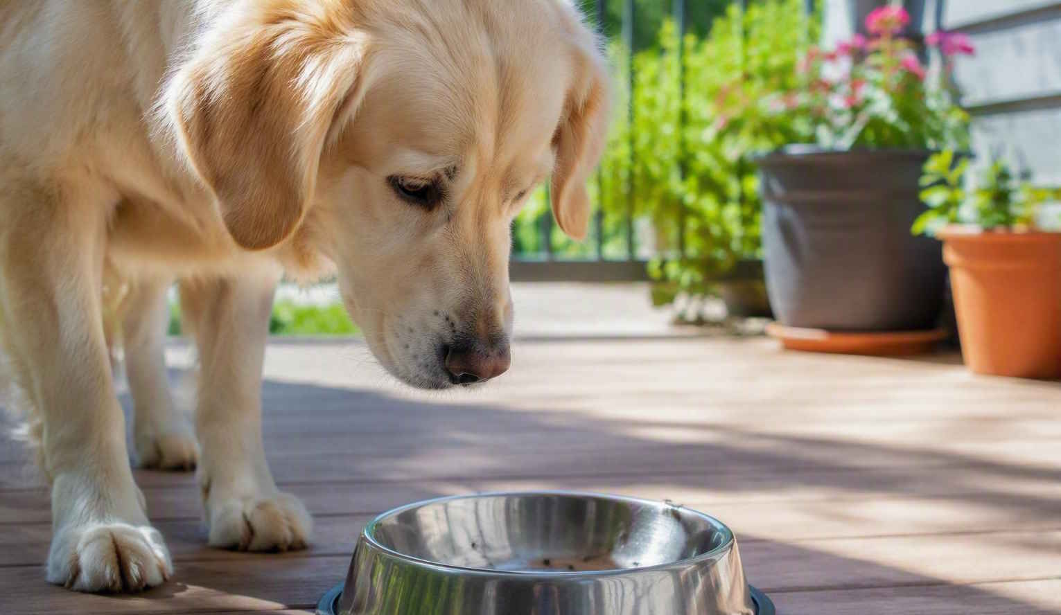 Golden Retriever táljában hangyák