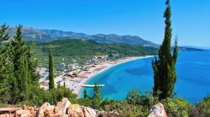Albanian coast of Ionian Sea. Livadi beach, South Albania