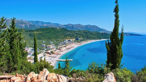 Albanian coast of Ionian Sea. Livadi beach, South Albania