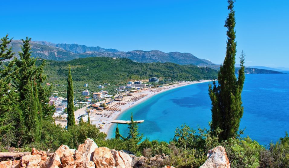Albanian coast of Ionian Sea. Livadi beach, South Albania
