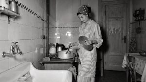 egy magyar konyha háziasszonnyal 1956-ban
