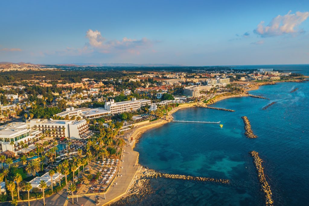 paphos, ciprus látkép