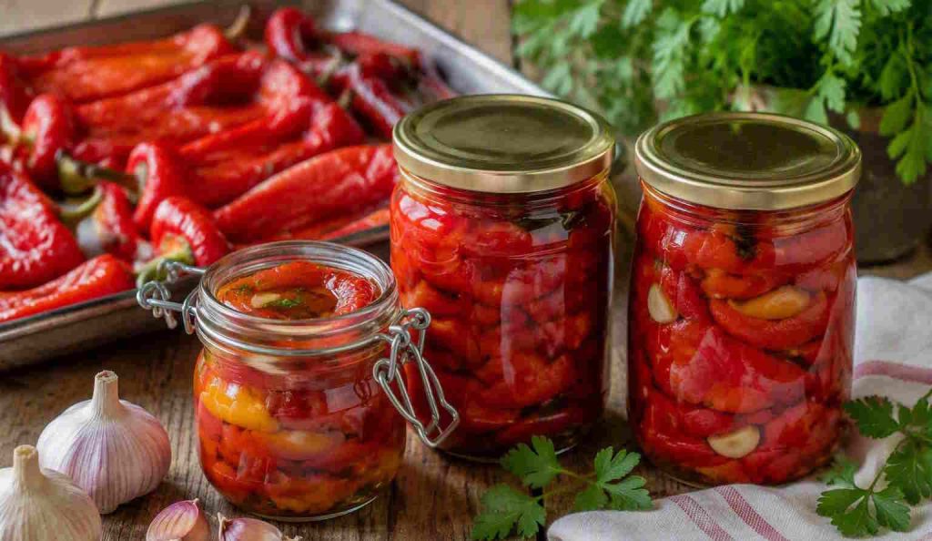 sült paprika elrakva télire